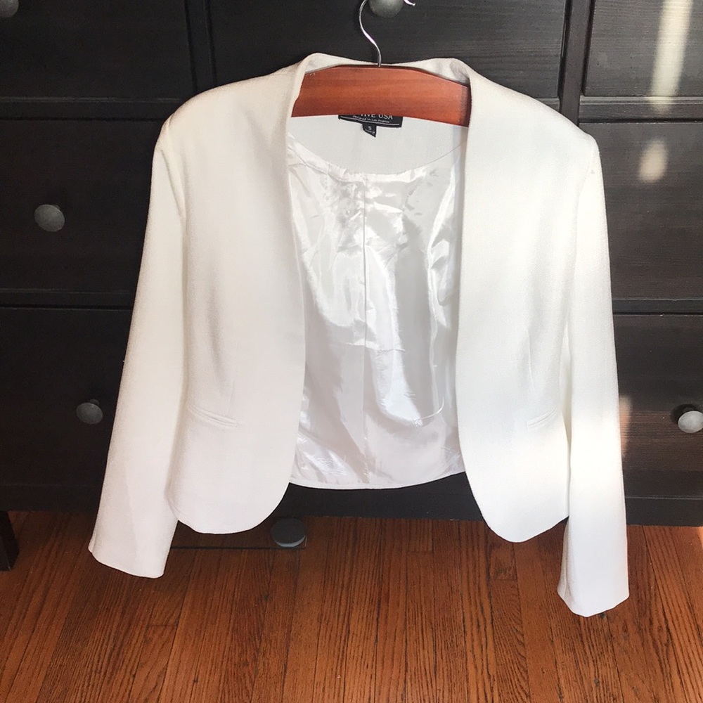 White Linen Blazer